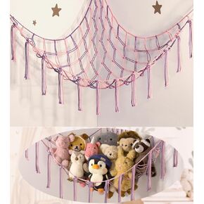 Stuffed Animal Storage Hammock Large Toy Hammock Net for Stuffed Animals Corner - Blue Plush Stitch Stuff Huggy Wuggy Toy Storage Room Decor