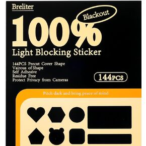 Light Blocking Stickers - 144PCS Light Blackout Covers with Tweezers for Electronics Light Dimming for Routers, Monitors and Electrical Appliances, Block 95%-100% of LED Lights (Blackout)