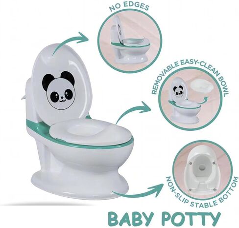 Toddler Potty Training Toilet for Boys and Girls, Baby Realistic Potty Noise Flushing, Stable, Comfortable, Removable Tray. Ideal First Toilet. in Saudi Arabia
