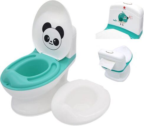 Toddler Potty Training Toilet for Boys and Girls, Baby Realistic Potty Noise Flushing, Stable, Comfortable, Removable Tray. Ideal First Toilet. in Saudi Arabia