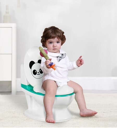 Toddler Potty Training Toilet for Boys and Girls, Baby Realistic Potty Noise Flushing, Stable, Comfortable, Removable Tray. Ideal First Toilet. in Saudi Arabia