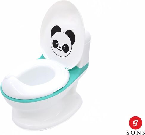 Toddler Potty Training Toilet for Boys and Girls, Baby Realistic Potty Noise Flushing, Stable, Comfortable, Removable Tray. Ideal First Toilet. in Saudi Arabia