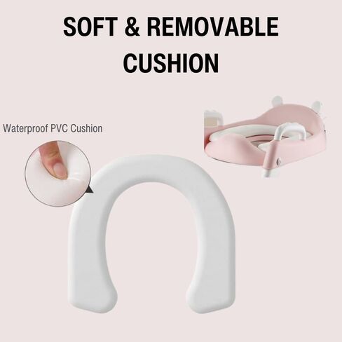 PandaEar Toilet Potty Training Seat with Step Stool Ladder, Comfortable Safe Potty Seat with Anti-Slip Pads Ladder for Kids Boys Girls Toddlers (Pink) in Saudi Arabia