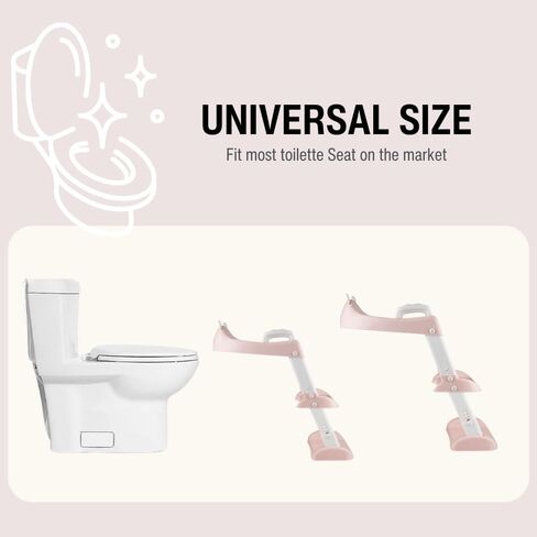 PandaEar Toilet Potty Training Seat with Step Stool Ladder, Comfortable Safe Potty Seat with Anti-Slip Pads Ladder for Kids Boys Girls Toddlers (Pink) in Saudi Arabia