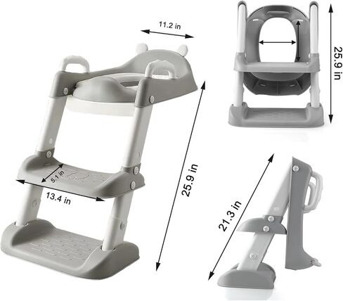 PandaEar Toilet Potty Training Seat with Step Stool Ladder, Comfortable Safe Potty Seat with Anti-Slip Pads Ladder for Kids Boys Girls Toddlers (Pink) in Saudi Arabia