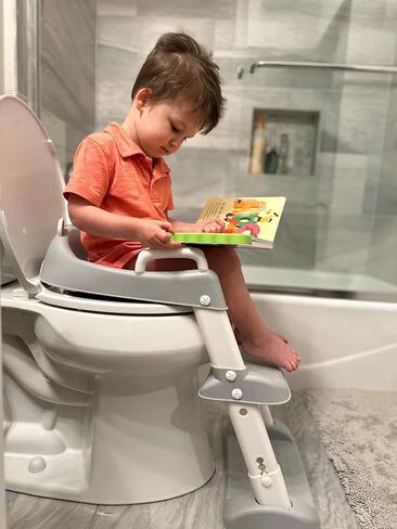 PandaEar Toilet Potty Training Seat with Step Stool Ladder, Comfortable Safe Potty Seat with Anti-Slip Pads Ladder for Kids Boys Girls Toddlers (Pink) in Saudi Arabia