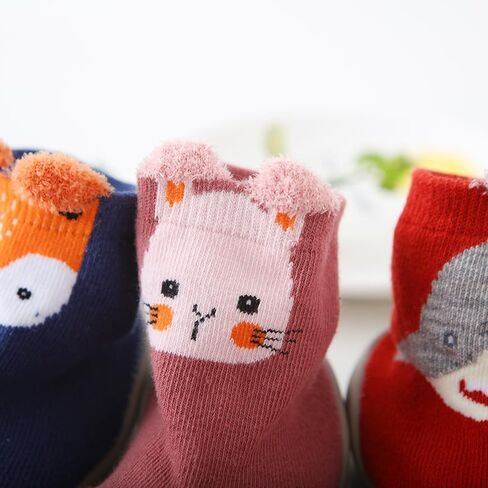 Baby Shoes Toddler Infant Non Slip Soft Rubber Sole Slippers First Walking Shoes for Baby Boys Girls 2 Pairs in Saudi Arabia
