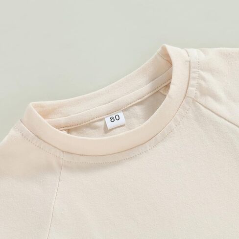 AEEMCEM للجنسين طفل رضيع فتاة الأساسية الصلبة القطن تي شيرتات قصيرة الاكمام Crewneck تي شيرت بلايز بلوزة ملابس الصيف in Kuwait