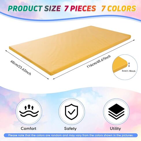 7 Pieces Kids Rest Mat Preschool Nap Mats Portable Rest Napping Mat with Name Tag Holder Toddler Daycare Preschool Sleeping Mats for Kids Students Preschool Classroom Home in Saudi Arabia