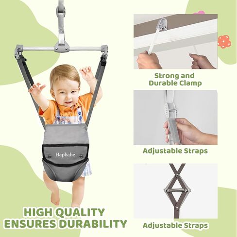 سترة هابابي لباب الأطفال مع حزام ومقعد قابلين للتعديل، سترة مدخل الطفل مع وظيفة حزام المشي، هدية مثالية للرضع، باللون الأسود in Kuwait