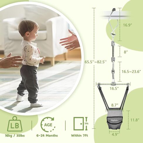 سترة هابابي لباب الأطفال مع حزام ومقعد قابلين للتعديل، سترة مدخل الطفل مع وظيفة حزام المشي، هدية مثالية للرضع، باللون الأسود in Kuwait