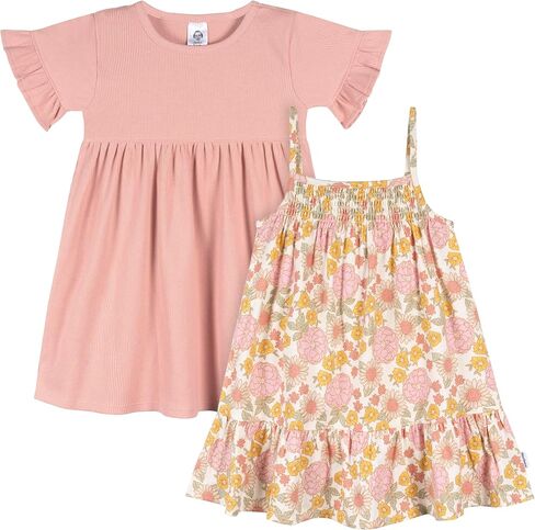Gerber Girls' Toddler Short-Sleeve and Sleeveless Dress Set in Saudi Arabia