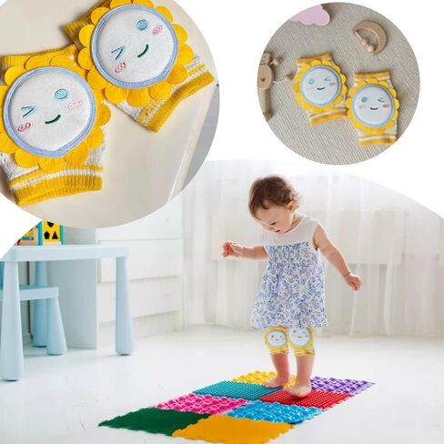 Baby Knee Pads for Crawling, Baby Knee Protectors Breathable Crawling Knee Pads with Sponge Pad, Anti-Slip Knee Pads Leg Warmers Protective Cover for Unisex Babies（1 Pair） in Kuwait