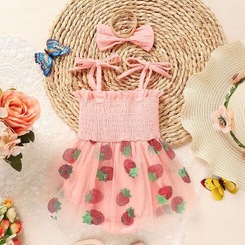TITKKOP Baby Girl 1st Birthday Clothes One Year Old Tulle Romper Sleeveless Bodysuit Cake Smash Outfits in Saudi Arabia