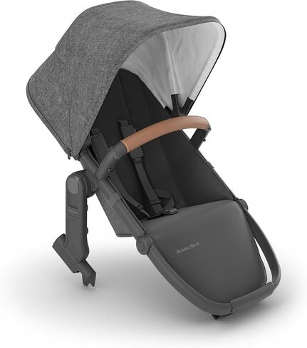 UPPAbaby RumbleSeat V2+ المقعد السفلي الثاني/متوافق مع Vista 2015-2019 وVista V2 / المحولات، شريط ممتص للصدمات، درع الحشرات متضمن/Greyson (مزيج فحمي/إطار كربون/جلد سرج) in Kuwait