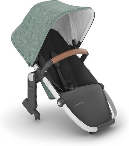 UPPAbaby RumbleSeat V2+ المقعد السفلي الثاني/متوافق مع Vista 2015-2019 وVista V2 / المحولات، شريط ممتص للصدمات، درع الحشرات متضمن/Greyson (مزيج فحمي/إطار كربون/جلد سرج) in Kuwait