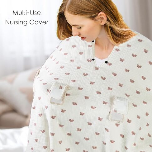 Muslin Cotton Baby car seat Canopy Cover with Flannel for Winter,Multi-Use Mom Nursing Breastfeeding Cover,Flannel Blanket for Infant,Pink. in Saudi Arabia