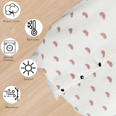 Muslin Cotton Baby car seat Canopy Cover with Flannel for Winter,Multi-Use Mom Nursing Breastfeeding Cover,Flannel Blanket for Infant,Pink. in Saudi Arabia