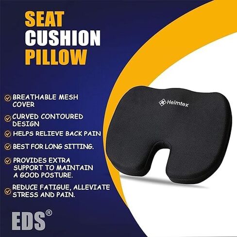 Chair Cushions for Office Chair Memory Foam Sciatica Pain Relief Chair Pad for Back Support Seat Cushion for Computer Desk, Gamming Chair, Wheelchair, Car Seat & Tailbone Pain in Saudi Arabia