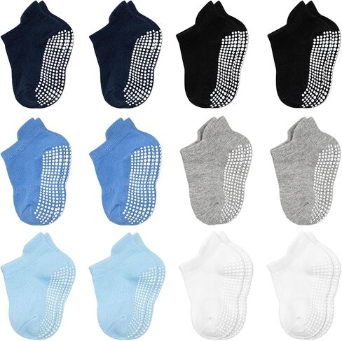 Baby Socks Toddler Socks Non Slip Grip Ankle Socks with Non Skid Soles 12 Pack for 6-12 Months 1-3 Years Baby Socks in Saudi Arabia