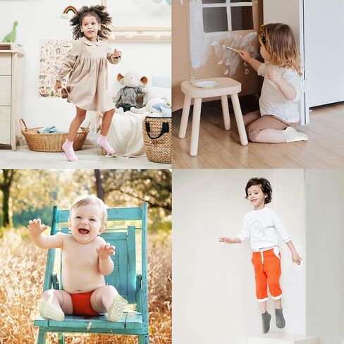 Baby Socks Toddler Socks Non Slip Grip Ankle Socks with Non Skid Soles 12 Pack for 6-12 Months 1-3 Years Baby Socks in Saudi Arabia
