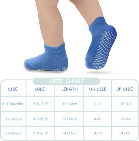 Baby Socks Toddler Socks Non Slip Grip Ankle Socks with Non Skid Soles 12 Pack for 6-12 Months 1-3 Years Baby Socks in Saudi Arabia