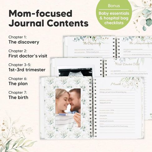 Pregnancy Journal Memory Book - 90 Pages Hardcover Pregnancy Book, Pregnancy Planner, Pregnancy Journals for First Time Moms, Baby Memory Book, Ultrasound Baby Book Memory, Mother's Day Gifts (Sage) in Saudi Arabia