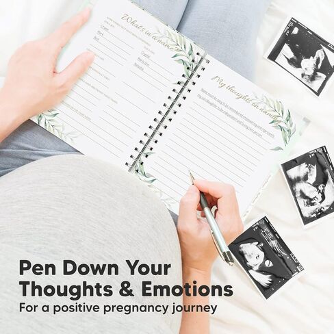 Pregnancy Journal Memory Book - 90 Pages Hardcover Pregnancy Book, Pregnancy Planner, Pregnancy Journals for First Time Moms, Baby Memory Book, Ultrasound Baby Book Memory, Mother's Day Gifts (Sage) in Saudi Arabia