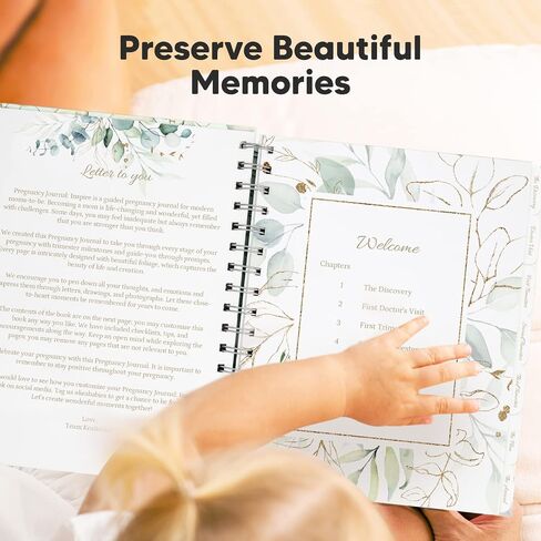 Pregnancy Journal Memory Book - 90 Pages Hardcover Pregnancy Book, Pregnancy Planner, Pregnancy Journals for First Time Moms, Baby Memory Book, Ultrasound Baby Book Memory, Mother's Day Gifts (Sage) in Saudi Arabia