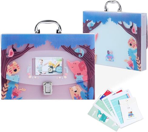 12 Pockets Baby File Organizer for Boy or Girl, Our Baby Paperwork Organizer with Silver Metal Handle, Lock, Pregnancy Documents, Baby Record Folder, Baby Paper Organizer, Baby Folder in Saudi Arabia
