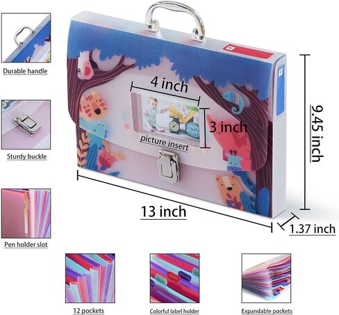 12 Pockets Baby File Organizer for Boy or Girl, Our Baby Paperwork Organizer with Silver Metal Handle, Lock, Pregnancy Documents, Baby Record Folder, Baby Paper Organizer, Baby Folder in Saudi Arabia