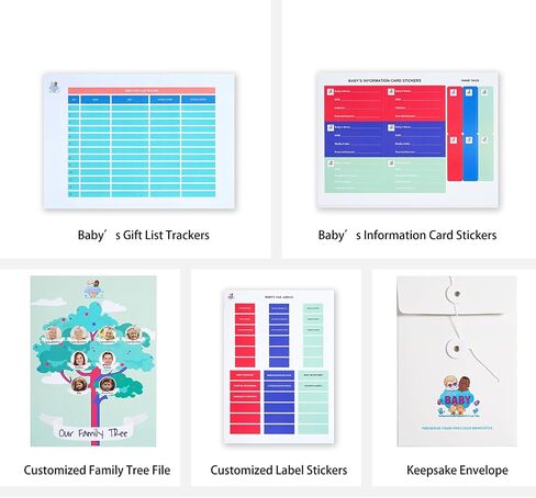 12 Pockets Baby File Organizer for Boy or Girl, Our Baby Paperwork Organizer with Silver Metal Handle, Lock, Pregnancy Documents, Baby Record Folder, Baby Paper Organizer, Baby Folder in Saudi Arabia