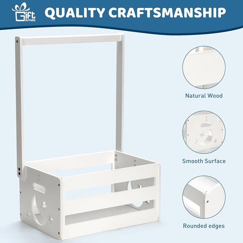 Wooden Baby Shower Crate Closet, Baby Storage Crate Hamper with Handle | Basket for Baby Shower Gifts, Welcome Gift Basket for Newborn Boys Girls, Pregnancy Gifts for New Parents in Saudi Arabia