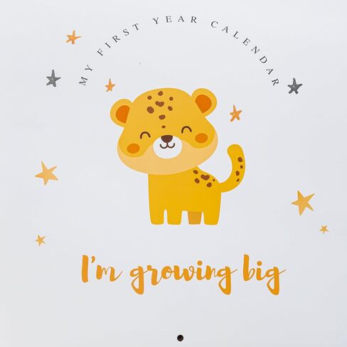 Baby First Year Calendar Keepsake Memory Calendar BONUS/W 75 Stickers – Gender Neutral | Family Tree | Journal Book to Record every special moment for Baby Boys & Baby Girls (LITTLE LION) in Saudi Arabia
