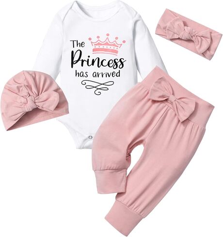 Baby Girl Clothes Infant Newborn Baby Clothes for Girls Long Sleeve Romper Pant Sets Letter Prints Baby Girl Outfits in Saudi Arabia