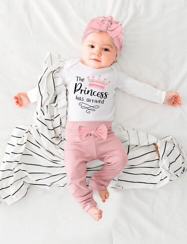 Baby Girl Clothes Infant Newborn Baby Clothes for Girls Long Sleeve Romper Pant Sets Letter Prints Baby Girl Outfits in Saudi Arabia