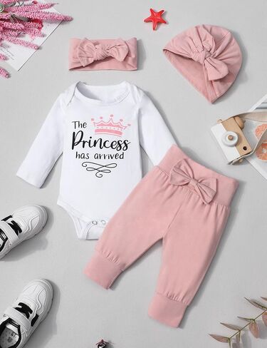 Baby Girl Clothes Infant Newborn Baby Clothes for Girls Long Sleeve Romper Pant Sets Letter Prints Baby Girl Outfits in Saudi Arabia