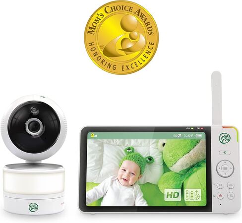 جهاز مراقبة الأطفال LeapFrog LF920HD مع كاميرا وصوت، شاشة LCD عالية الدقة 7 بوصة، رؤية ليلية ونهارية ملونة، إمالة 360 درجة، 8XZoom، ضوء ليلي، مستشعر درجة الحرارة والرطوبة، حتى 1000 قدم، نقل آمن بدون واي فاي in Kuwait