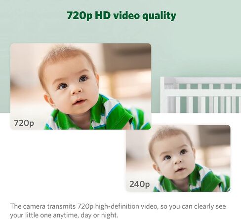 جهاز مراقبة الأطفال LeapFrog LF920HD مع كاميرا وصوت، شاشة LCD عالية الدقة 7 بوصة، رؤية ليلية ونهارية ملونة، إمالة 360 درجة، 8XZoom، ضوء ليلي، مستشعر درجة الحرارة والرطوبة، حتى 1000 قدم، نقل آمن بدون واي فاي in Kuwait