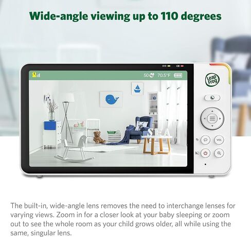 جهاز مراقبة الأطفال LeapFrog LF920HD مع كاميرا وصوت، شاشة LCD عالية الدقة 7 بوصة، رؤية ليلية ونهارية ملونة، إمالة 360 درجة، 8XZoom، ضوء ليلي، مستشعر درجة الحرارة والرطوبة، حتى 1000 قدم، نقل آمن بدون واي فاي in Kuwait
