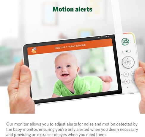 جهاز مراقبة الأطفال LeapFrog LF920HD مع كاميرا وصوت، شاشة LCD عالية الدقة 7 بوصة، رؤية ليلية ونهارية ملونة، إمالة 360 درجة، 8XZoom، ضوء ليلي، مستشعر درجة الحرارة والرطوبة، حتى 1000 قدم، نقل آمن بدون واي فاي in Kuwait