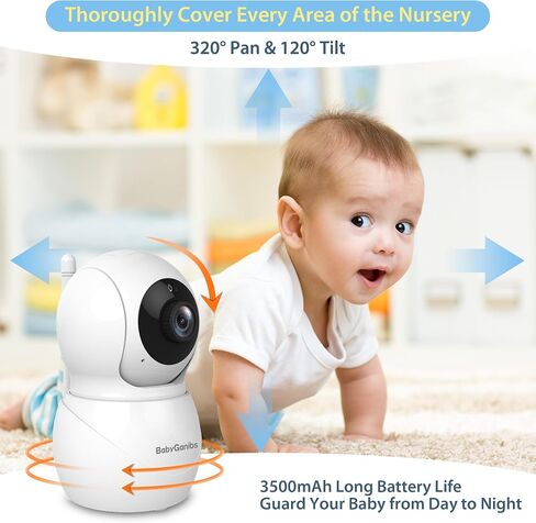 Baby Monitor with Camera and Audio, 4.3'' Video Baby Monitor with 1000ft Long Range, Baby Monitor No WiFi, Remote Pan-Tilt-Zoom, Night Vision, ECO Mode, 2-Way Talk, 30-Hour Battery in Saudi Arabia