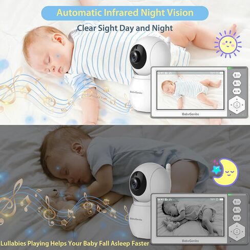 Baby Monitor with Camera and Audio, 4.3'' Video Baby Monitor with 1000ft Long Range, Baby Monitor No WiFi, Remote Pan-Tilt-Zoom, Night Vision, ECO Mode, 2-Way Talk, 30-Hour Battery in Saudi Arabia