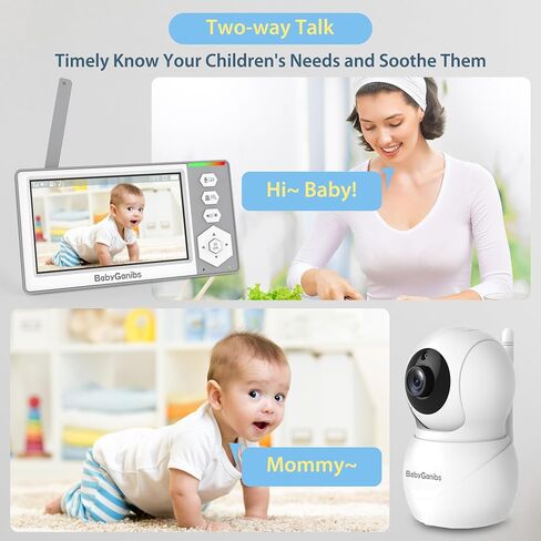 Baby Monitor with Camera and Audio, 4.3'' Video Baby Monitor with 1000ft Long Range, Baby Monitor No WiFi, Remote Pan-Tilt-Zoom, Night Vision, ECO Mode, 2-Way Talk, 30-Hour Battery in Saudi Arabia