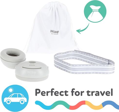 Nuby Soft Sounds - Adjustable Baby Earmuffs for Protection Against Loud Noises, Ideal for Air Shows, Fireworks, in-Flight Travel, and More! White Only. in Saudi Arabia