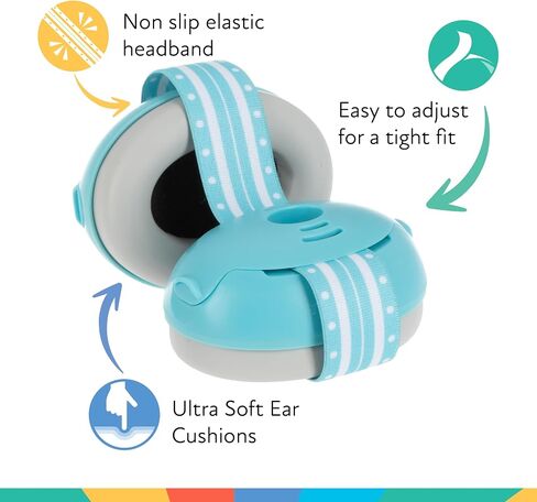 Nuby Soft Sounds - Adjustable Baby Earmuffs for Protection Against Loud Noises, Ideal for Air Shows, Fireworks, in-Flight Travel, and More! White Only. in Saudi Arabia