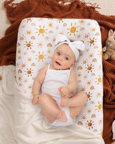 غطاء وسادة تغيير حفاضات الأطفال من بيبي باي، أغطية طاولات تغيير حفاضات الأطفال من القطن فائق النعومة، ملاءات غطاء وسادة تغيير حفاضات الأطفال للفتيات والأولاد، عبوتان (بوهو قوس قزح) in Kuwait