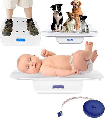 مقياس الطفل، مقياس الحيوانات الأليفة، مقياس الأطفال الصغار متعدد الوظائف، مقياس رقمي للأطفال، إضاءة خلفية زرقاء، مسار الوزن والطول. in Kuwait
