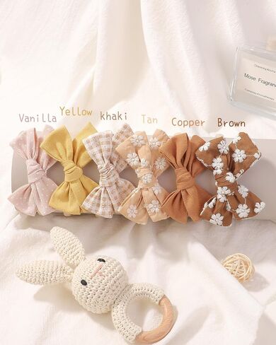 doboi 10PCS Baby Girls Headbands Hair Bows | Nylon Linen Hairbands Handmade Hair Accessories for Newborn Infant Toddlers Little Girl and Kids in Saudi Arabia