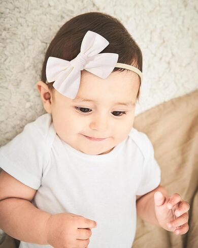 doboi 10PCS Baby Girls Headbands Hair Bows | Nylon Linen Hairbands Handmade Hair Accessories for Newborn Infant Toddlers Little Girl and Kids in Saudi Arabia